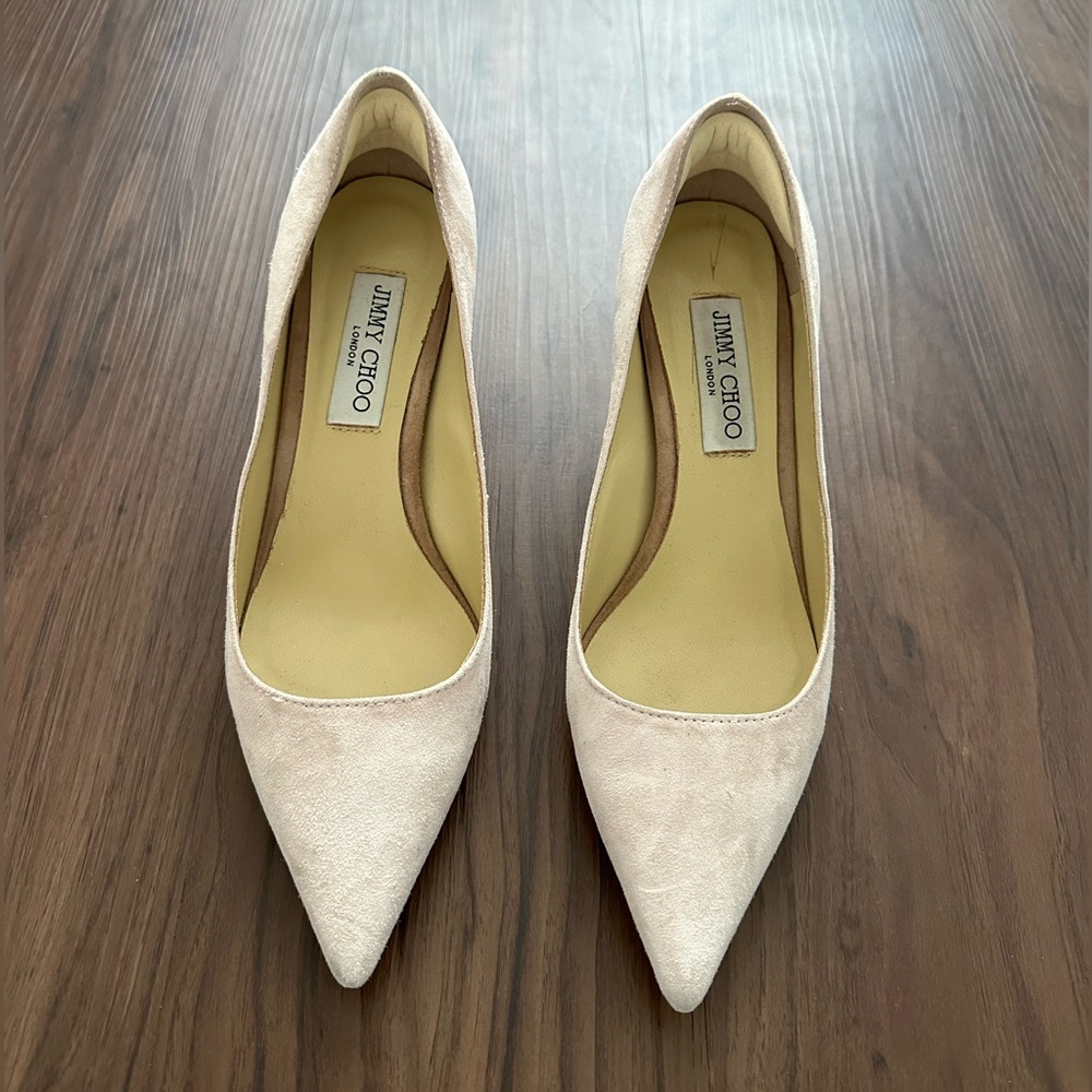 Jimmy Choo Suede Cream Heels